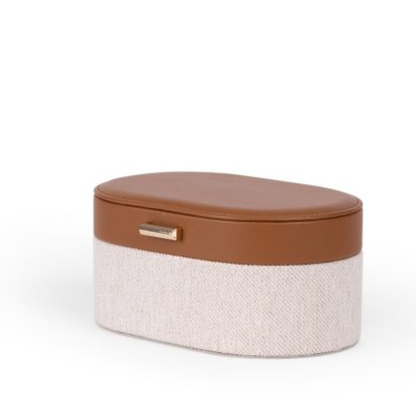 Decorative box in MDF and PU Brown and Beige 66cm