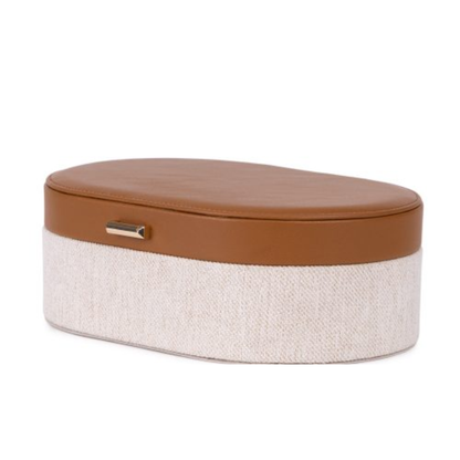 Decorative box in MDF and PU Brown and Beige 52cm