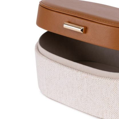 Decorative box in MDF and PU Brown and Beige 66cm