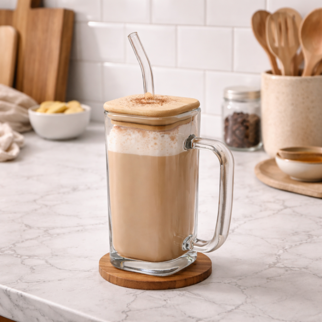 Mug with lid of Bamboo and Canudo Accio 290ML