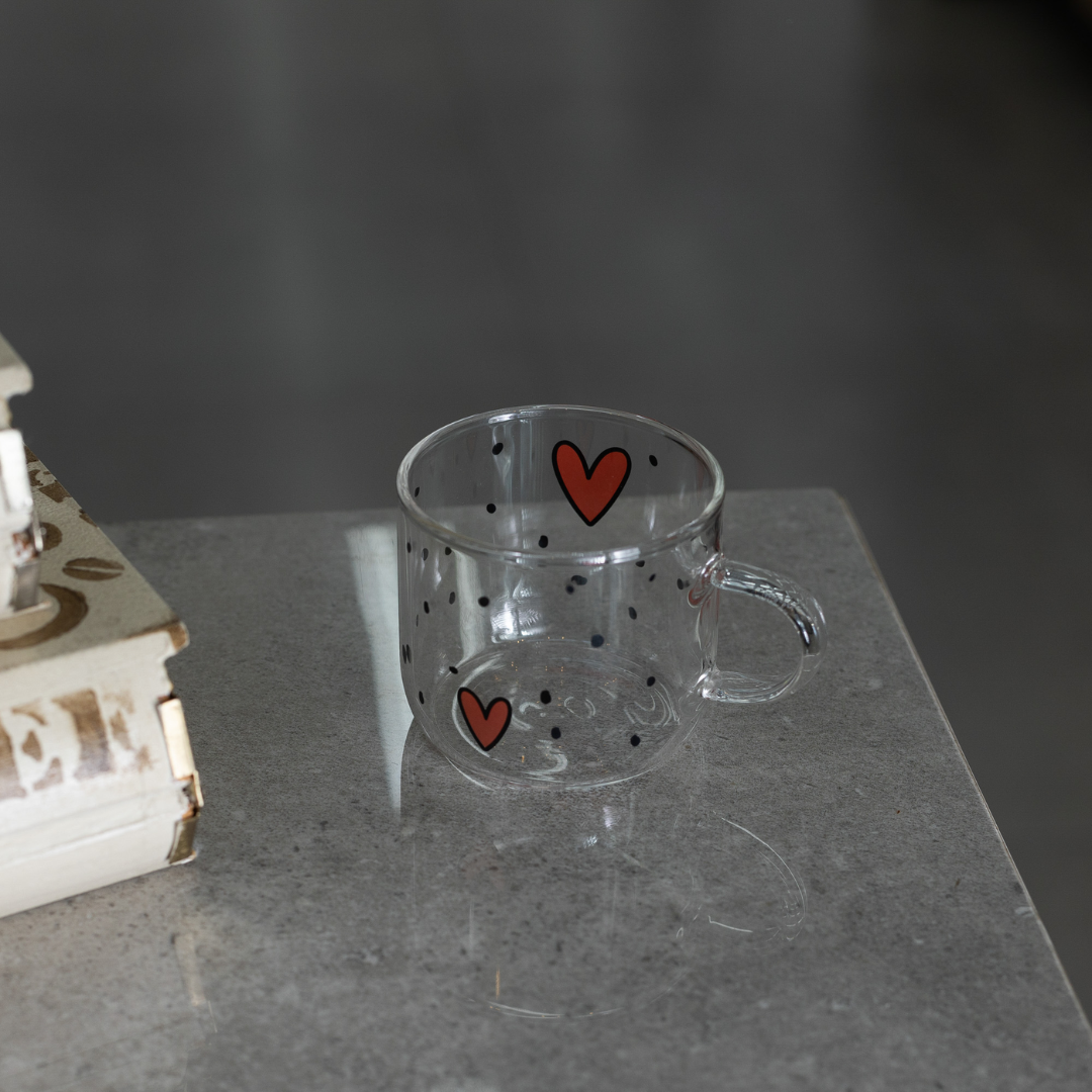 Mug Heart of Glass Borrosilicato 120ml