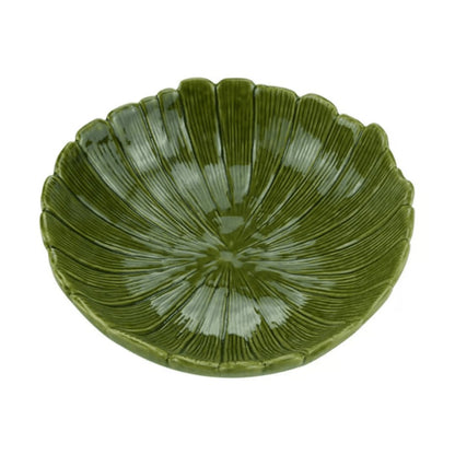 Ceramic centerpiece Leaf Folha of Banana Green 20cm