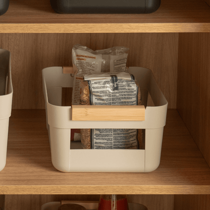 Basket Lume Plastic and bamboo Beige 7,5L