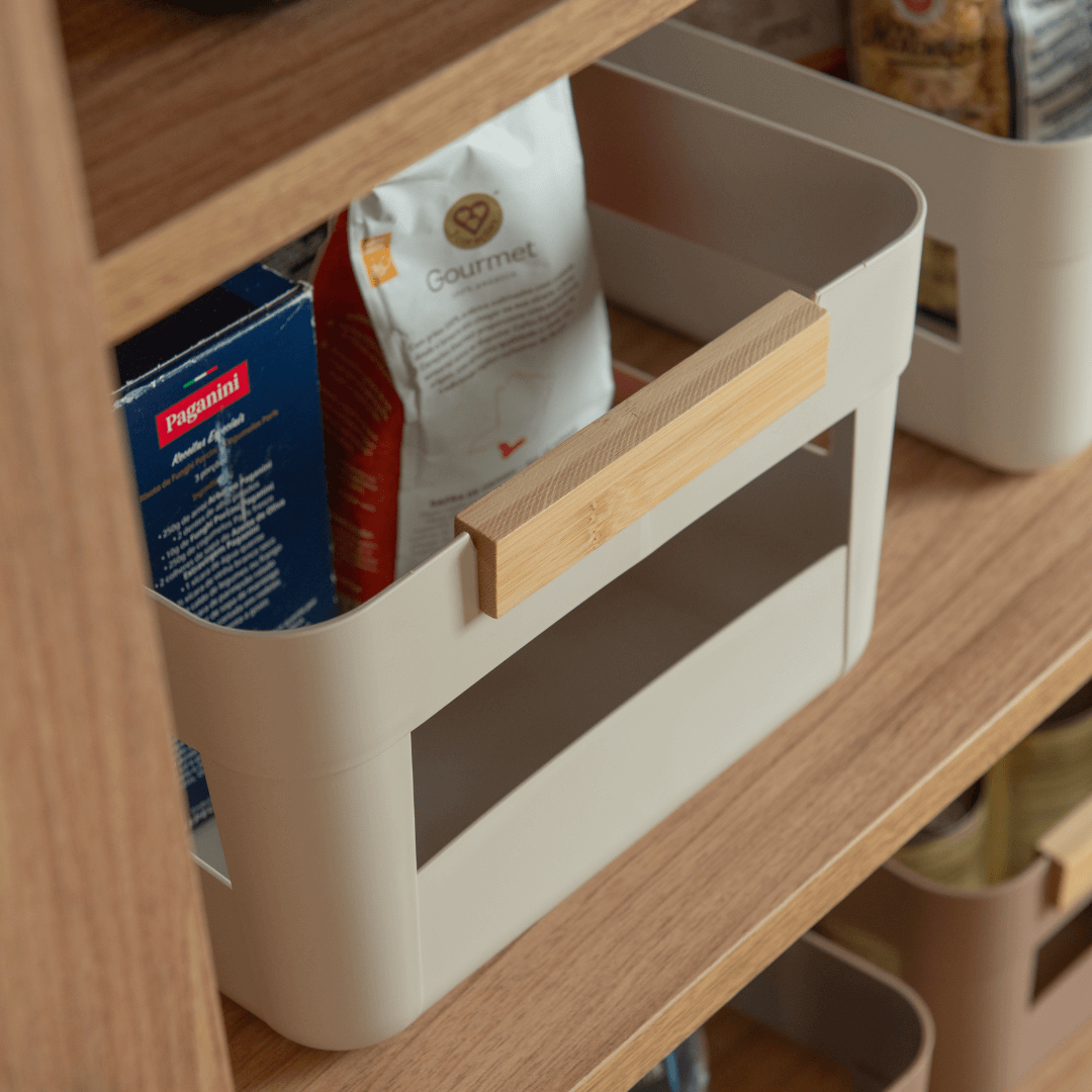 Basket Lume Plastic and bamboo Beige 7,5L