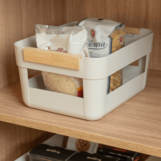 Basket Lume Plastic and bamboo Beige 7,5L