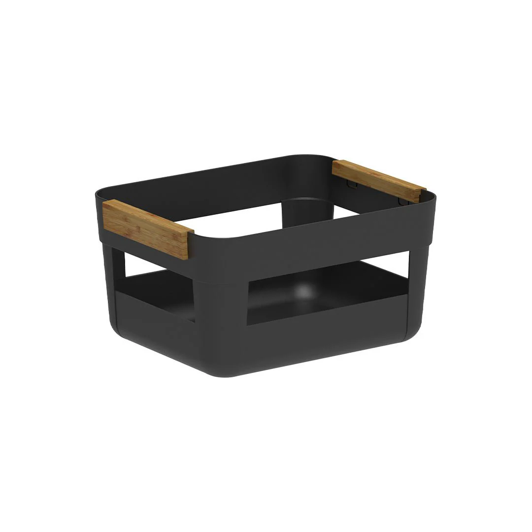 Basket Lume Plastic and bamboo Black 7,5L