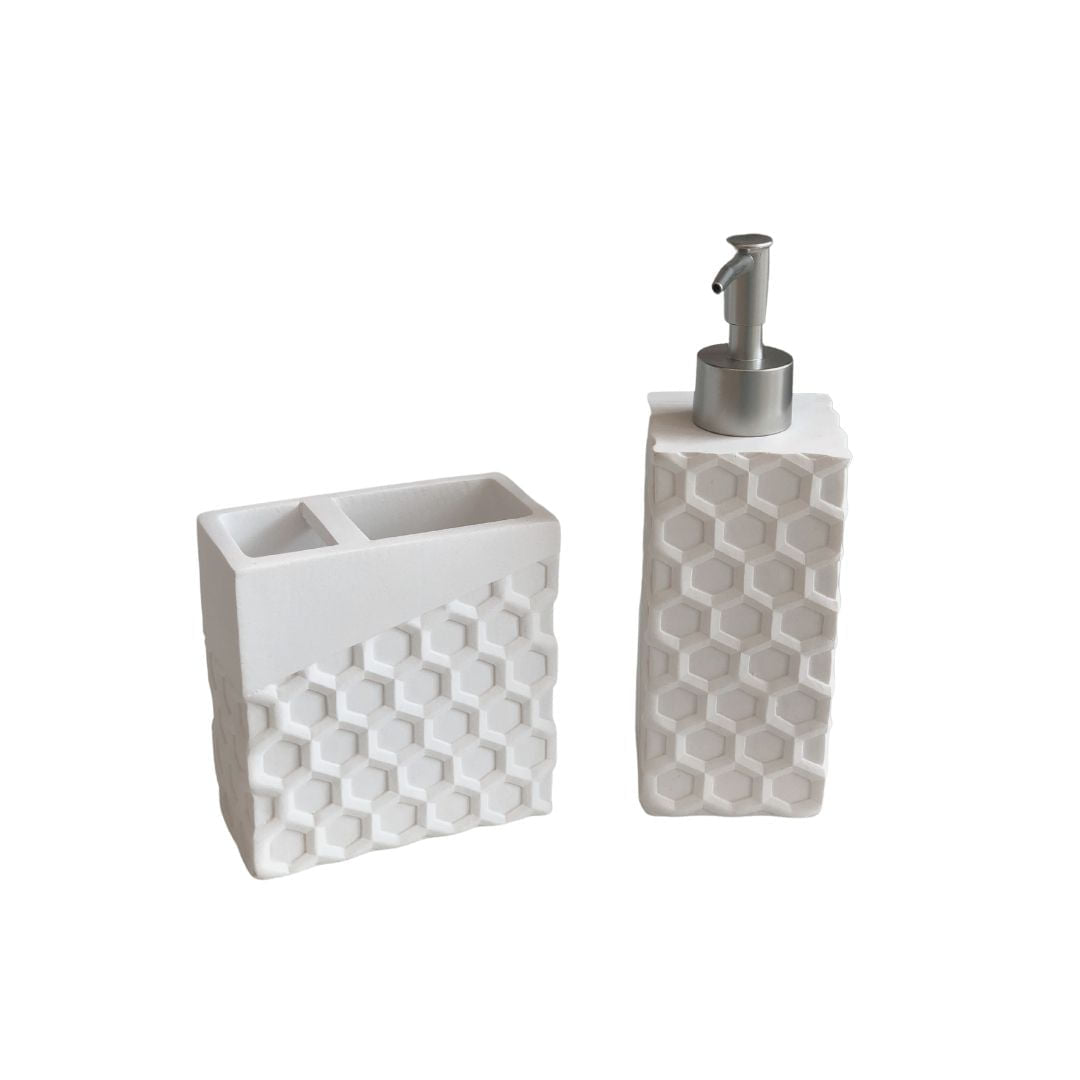 Set For bathroom Of Resin White