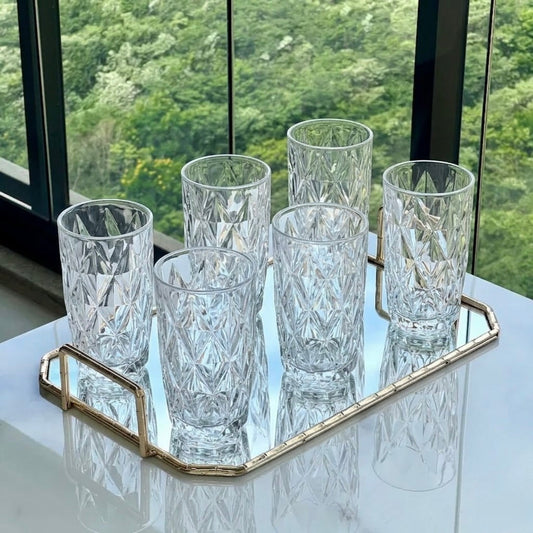 Set of 6 glasses Tall Diamond 340ml