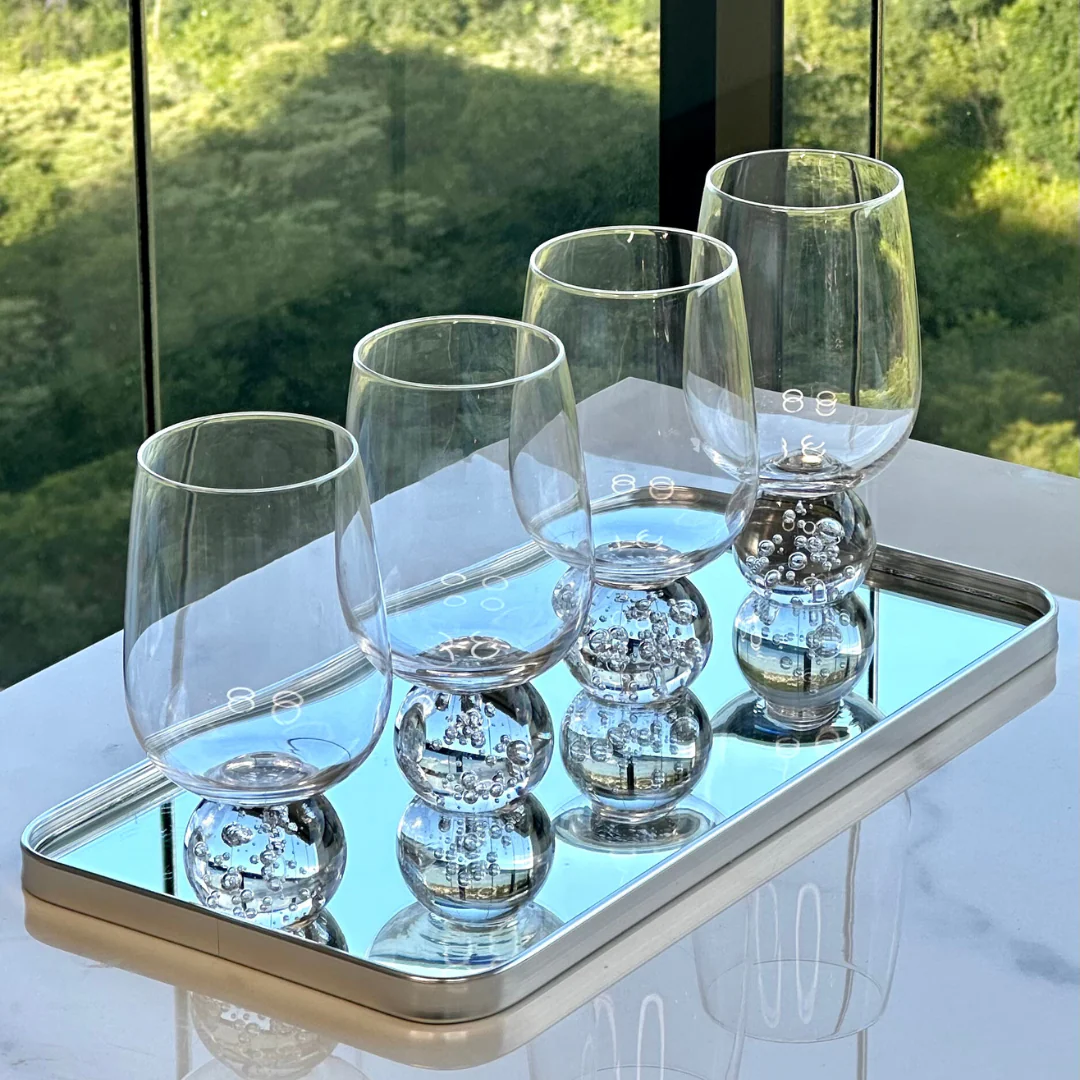 Set of 6 wine glasses Sphere base for wine Clear 540ml