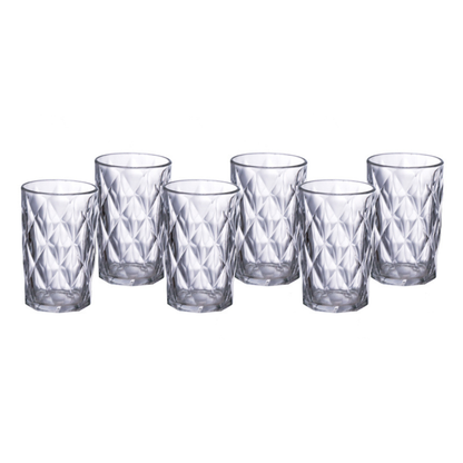 Set of 6 glasses Tall Diamond 340ml