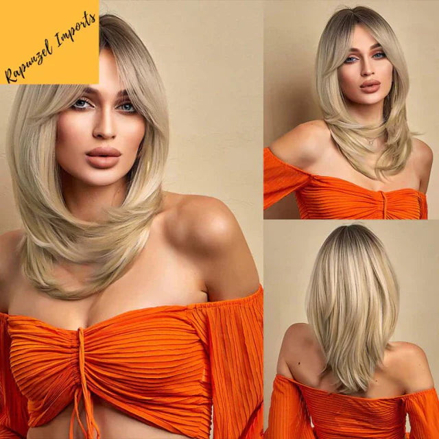 Peruca wig tamanho médio orgânica fibra premium