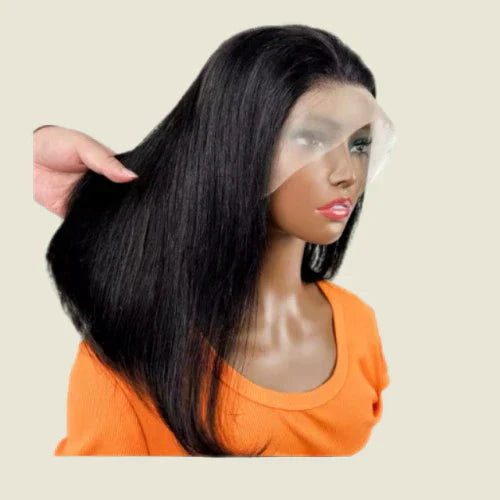 Lace wig de cabelo natural corte reto