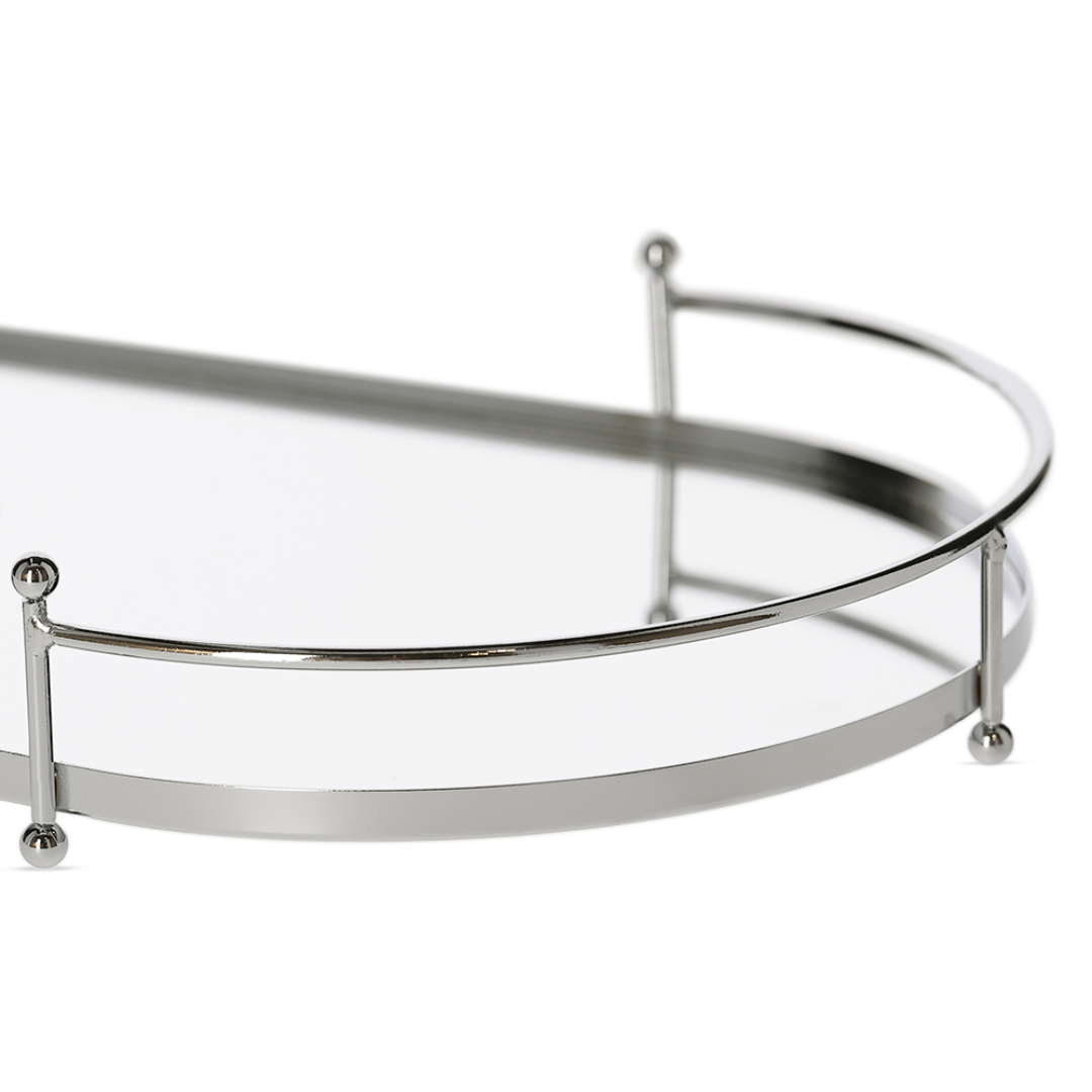 Oval tray in metal Mirrored 41cm