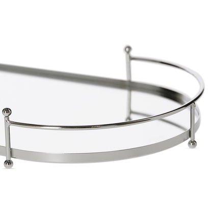 Oval tray in metal Mirrored 41cm