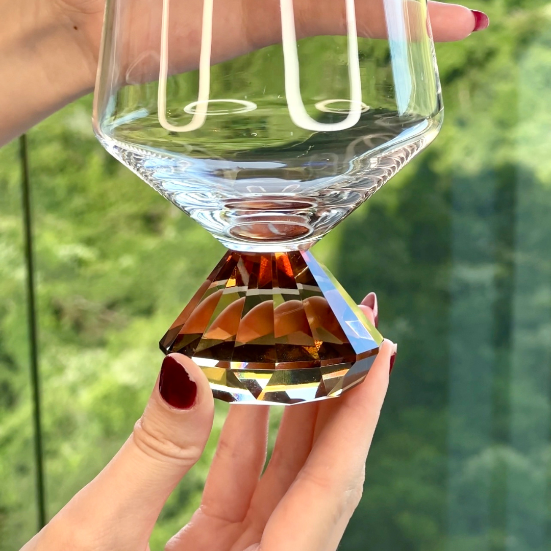 Wine glass of Glass for wine Tinto Diamond Amber