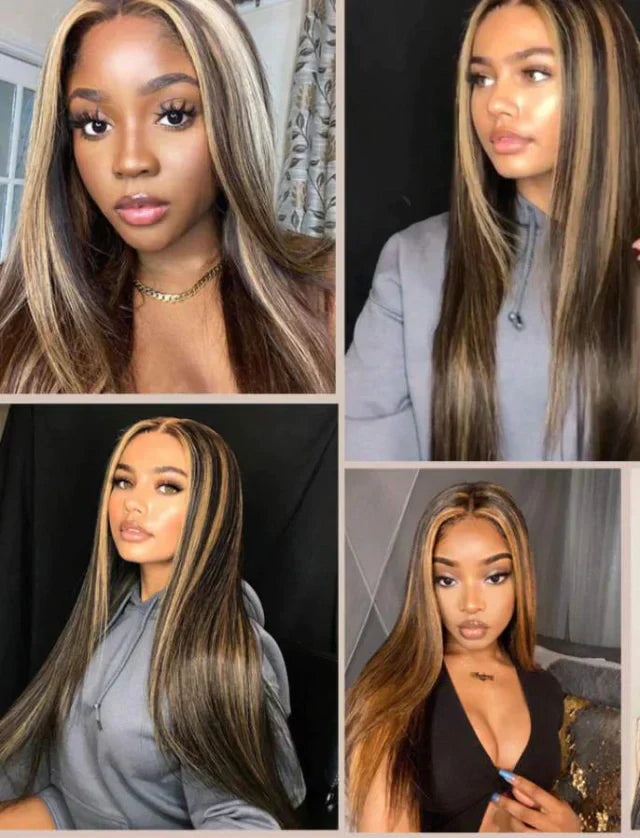 Peruca wig com disfarce frontal fibra premium lisa