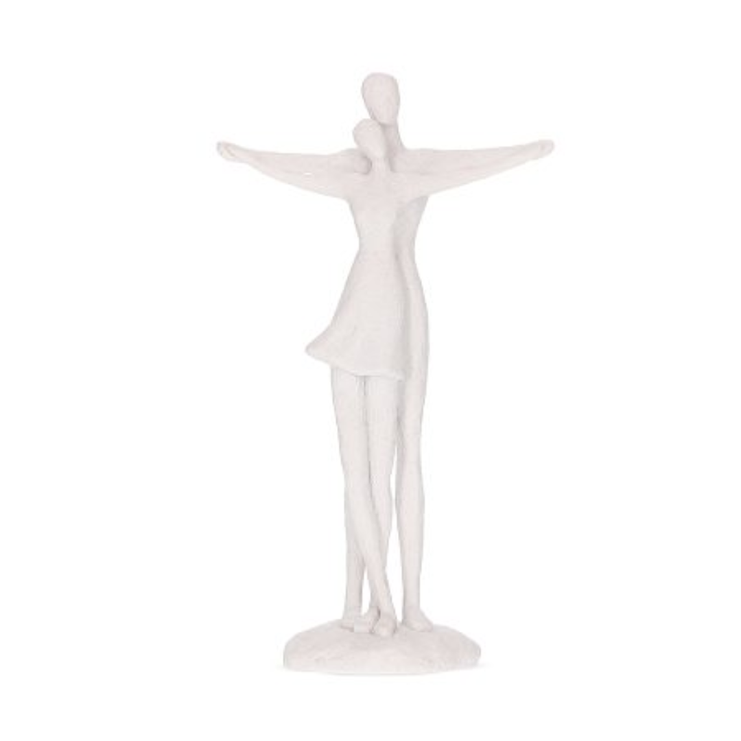 Sculpture Couple in polyresin White 30,5cm
