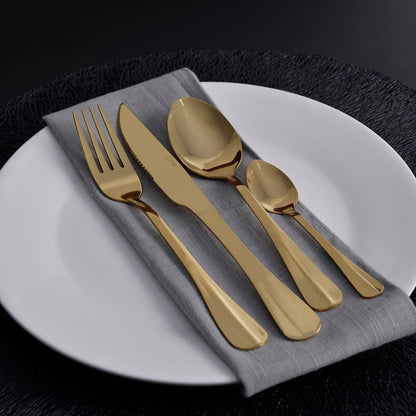 Flatware set Gold Stainless steel 24 Pieces