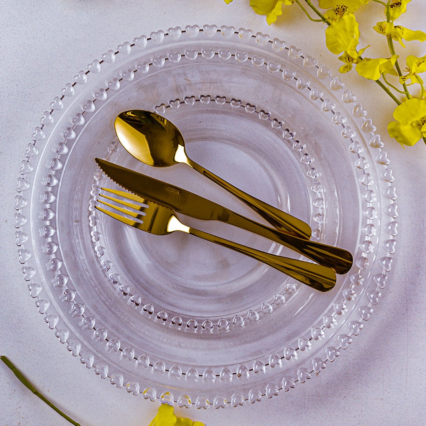 Flatware set Gold Stainless steel 24 Pieces