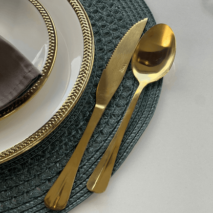 Flatware set Gold Stainless steel 24 Pieces