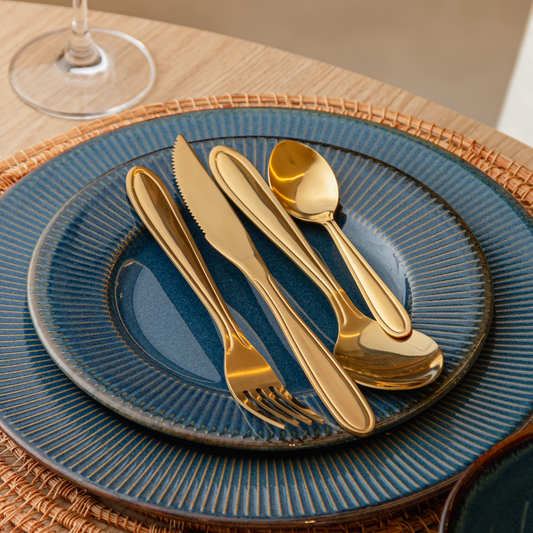 Stainless steel flatware set Gastro Gold 24 Pieces