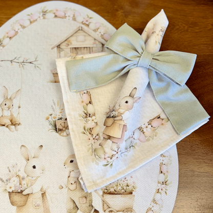 Napkin Farmer bunnies Easter 45cm x 45cm