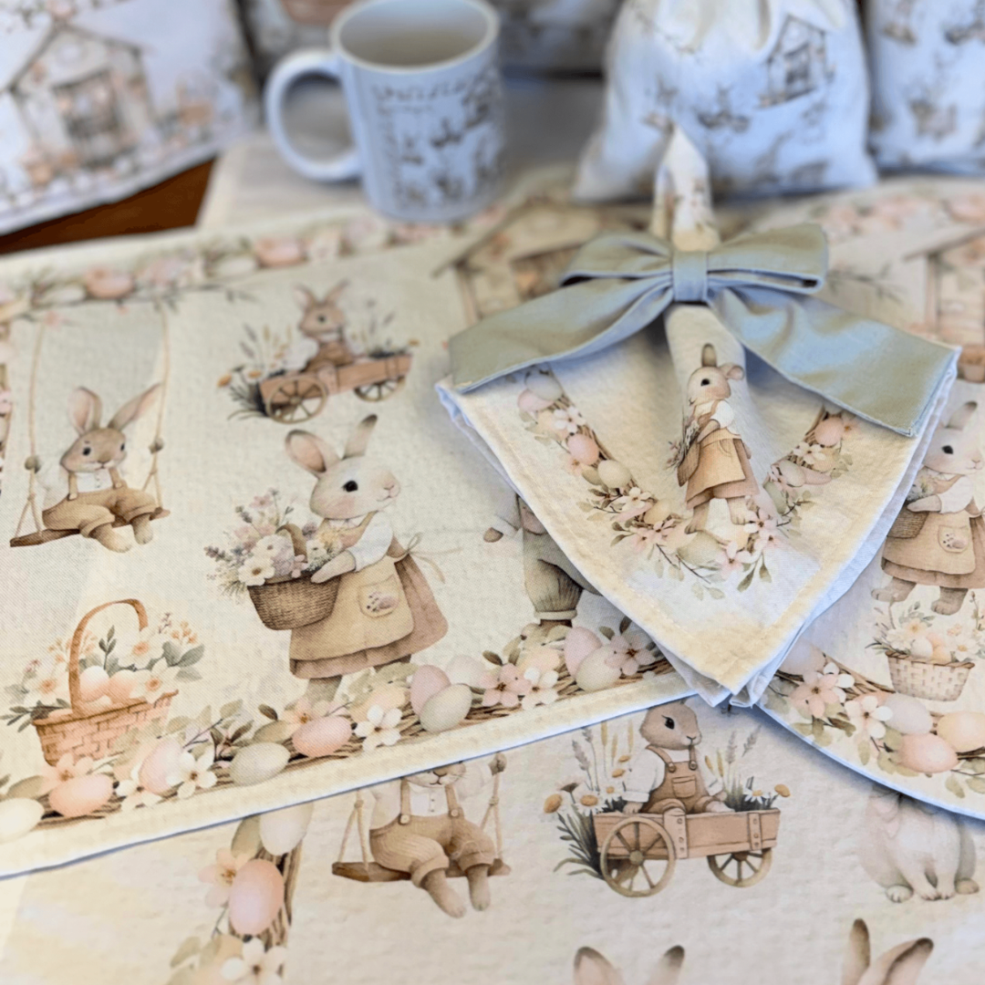 Placemat Farmer bunnies Easter 34cm x 44cm