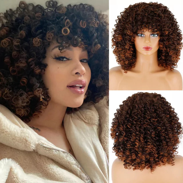 Peruca wig cacheada orgânica