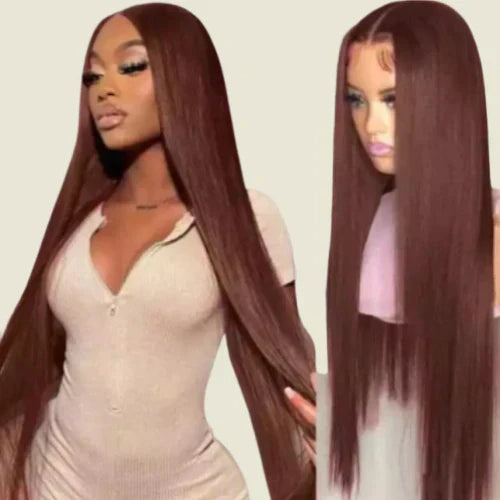 Lace wig de cabelo natural castanho