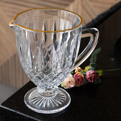 Glass pitcher Greek with gold trim 1 Liter