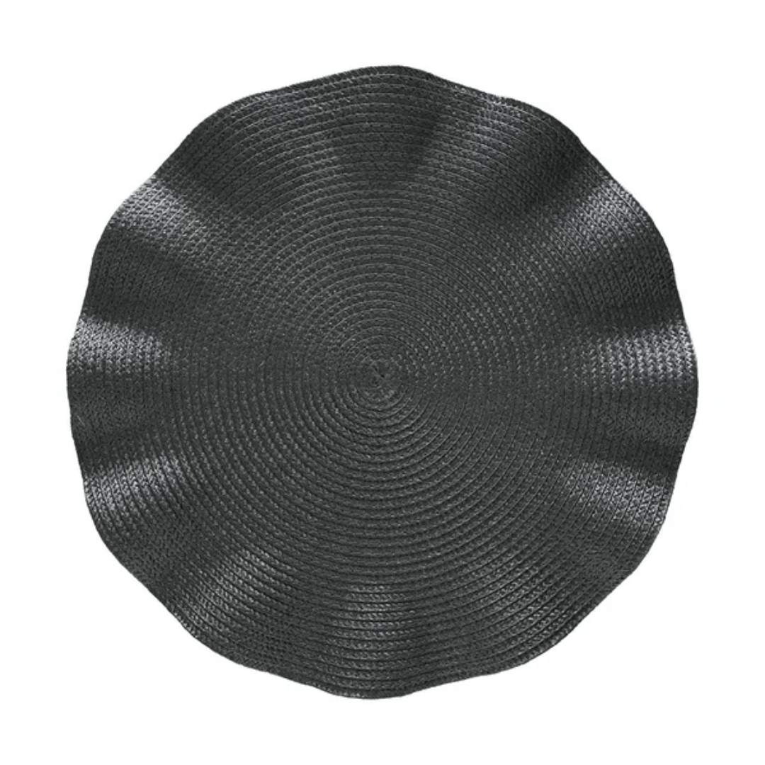 Individual round placemat Luna Wave Musgo 38cm