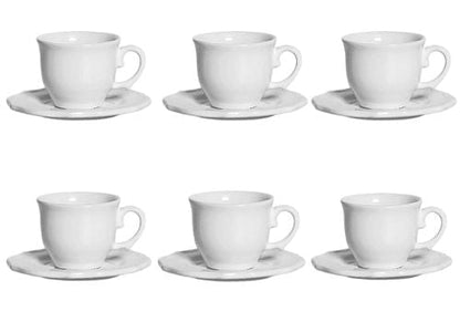 Set of 6 Tea cups with Píres Algarve White 200ml