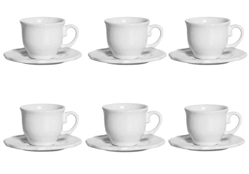 Set of 6 Tea cups with Píres Algarve White 200ml