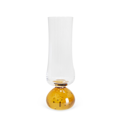 Set of 6 wine glasses Champagne Sphere base Amber and Clear 240ml