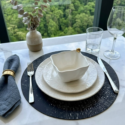 Round placemat PVC Black 38cm