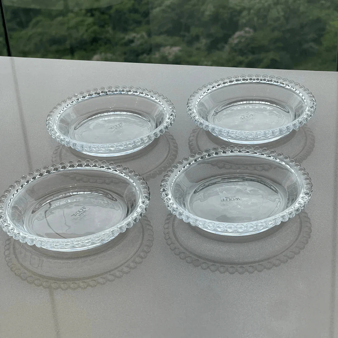 Cake stand set and Plate set Crystal Pearl 5 Pieces