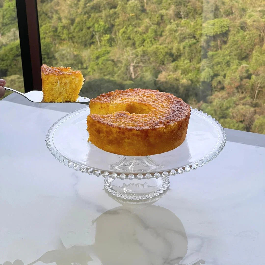 Cake stand set and Plate set Crystal Pearl 5 Pieces