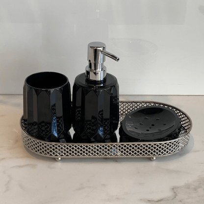 Bathroom set Set Banho Fold Black 3 Pieces