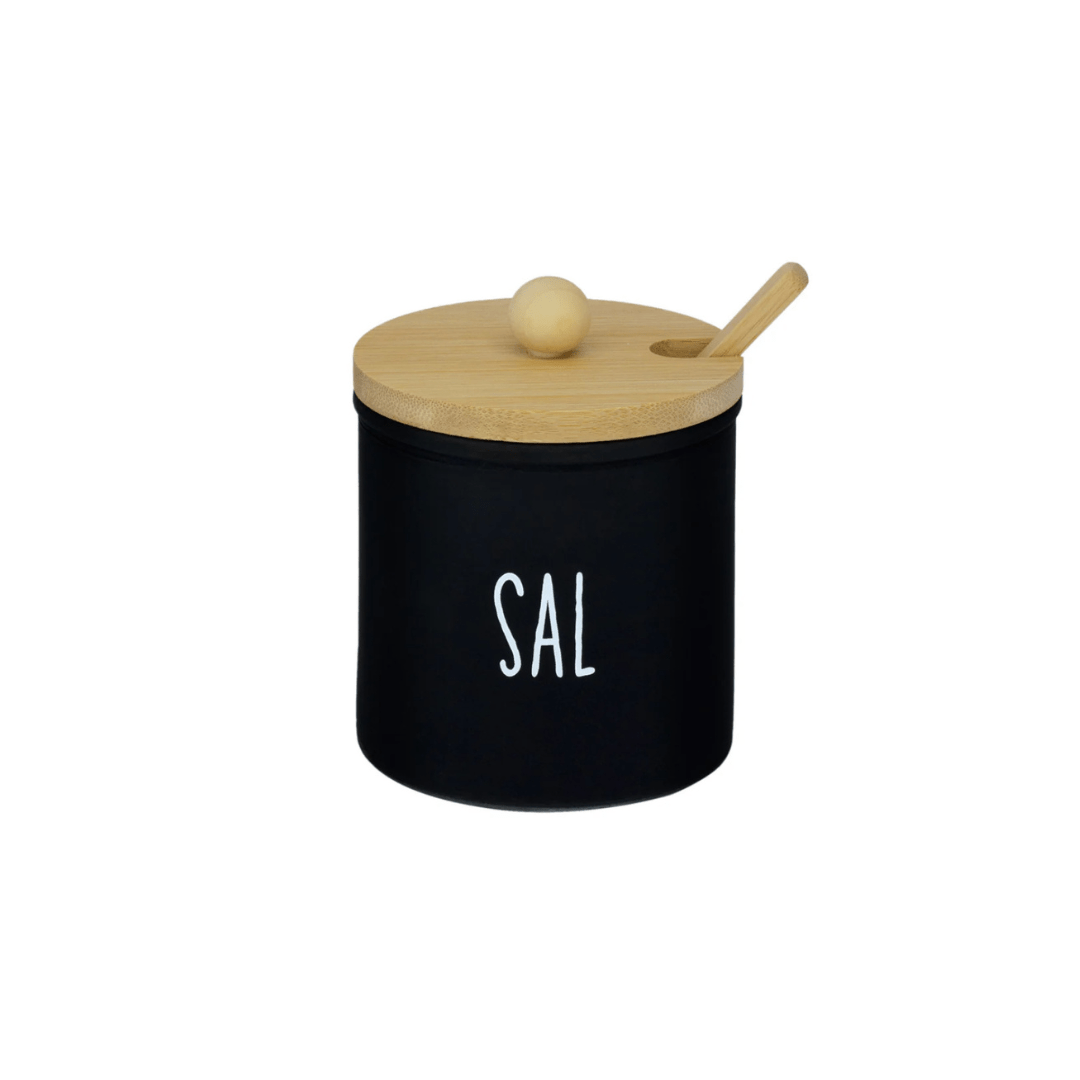 Salt shaker set and Sugar bowl of Glass Doha Black and white 2 Pieces