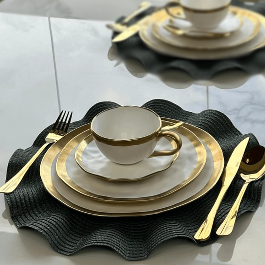 Tabletop set Dubai White and gold 3 Pieces