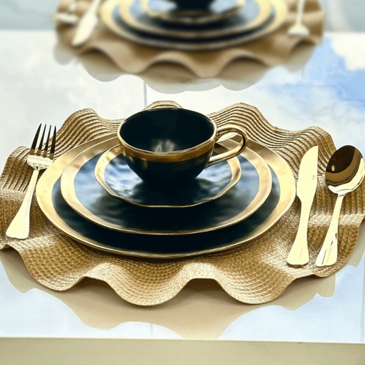 Tabletop set Dubai Black and gold 3 Pieces