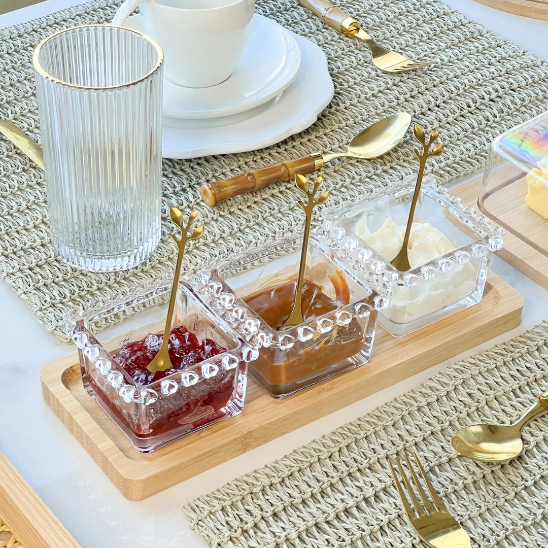 Kit 3 Bowl Square Heart and 1 Platter