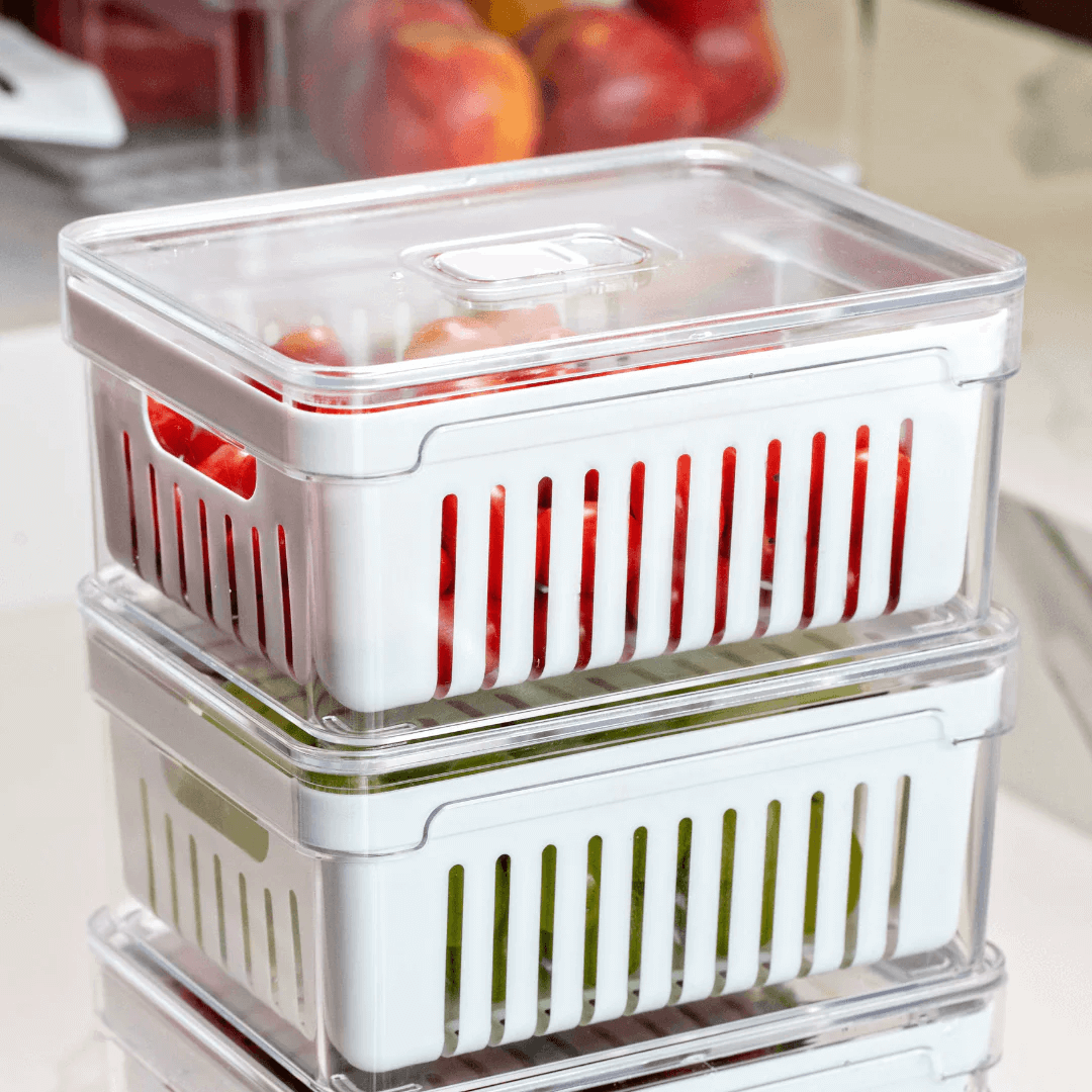 Kit 6 Organizers of Refrigerator Clear Fresh 2,2 Liters