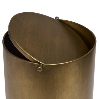 Flip-top trash can in metal Gold Matte 25cm