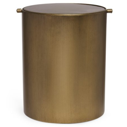 Flip-top trash can in metal Gold Matte 25cm