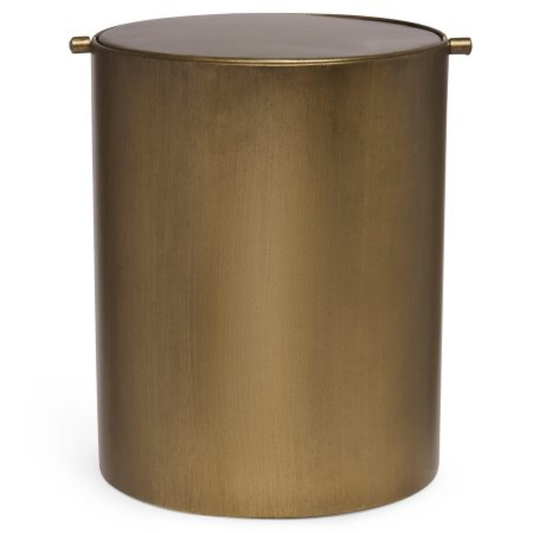 Flip-top trash can in metal Gold Matte 25cm