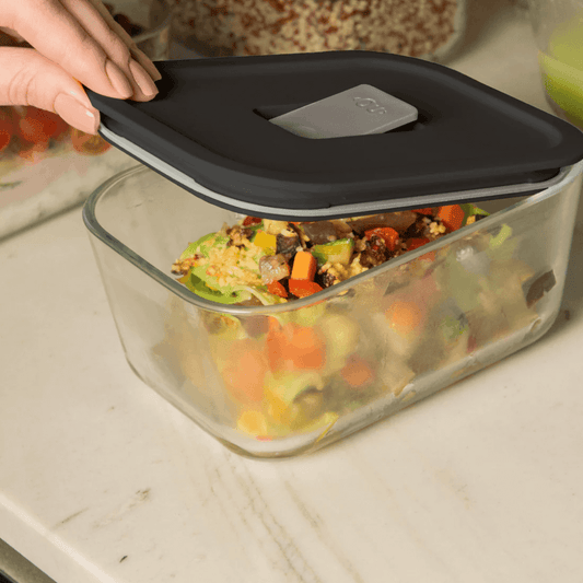 Airtight glass jar with lid Black Fresh Lock 725ml