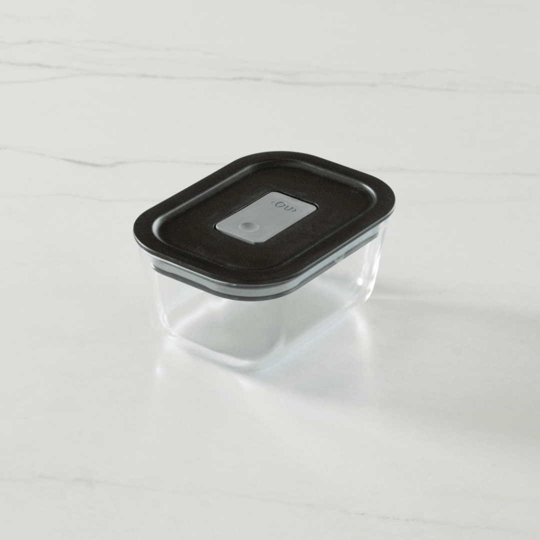 Airtight glass jar with lid Black Fresh Lock 370ml