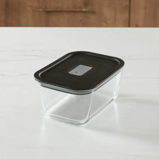 Airtight glass jar with lid Black Fresh Lock 1,2L