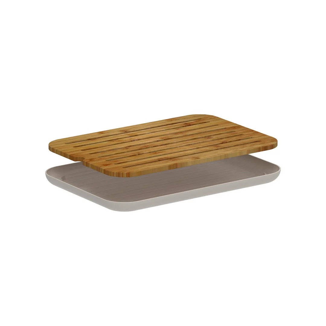 Crumb board Lume Plastic and bamboo Beige 33cm